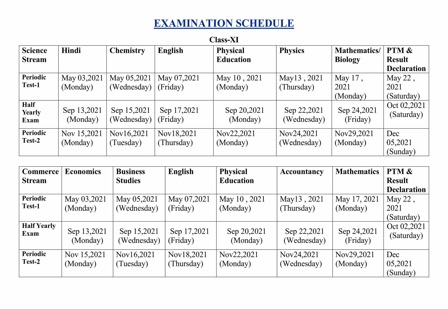 Academic Calendar Sri Krishan Sagar Public School
